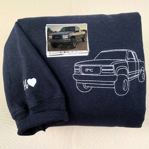 Custom Embroidered Car Sweatshirt, Personalized Car Gifts for Him