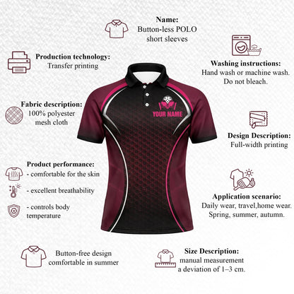 Personalized Pickleball Team Polo Shirt Custom Name Performance Sports Jersey Breathable Athletic Shirt