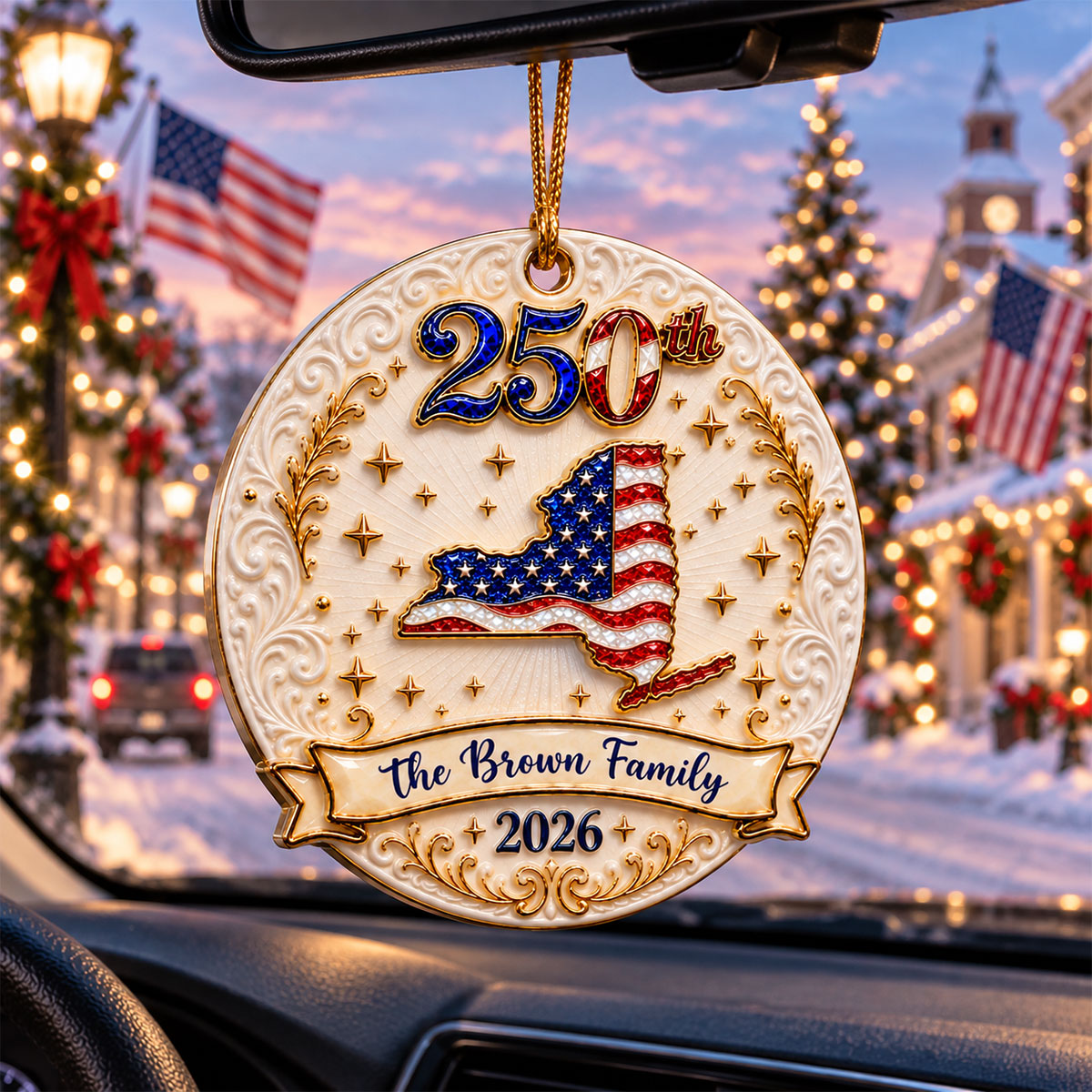Merry Christmas 250 Years Of Freedom - Real 3D Raised Ornament