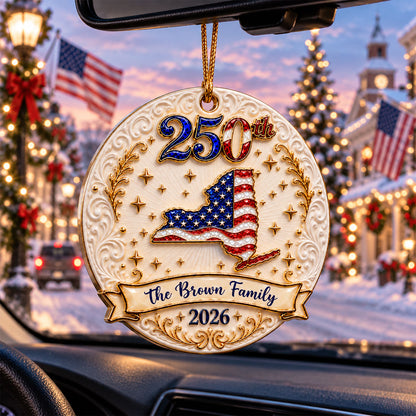 Merry Christmas 250 Years Of Freedom - Real 3D Raised Ornament