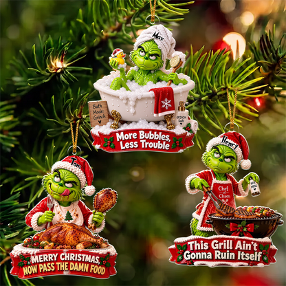 Christmas Decor, Green Monster - Personalized Stole Christmas Acrylic Ornament