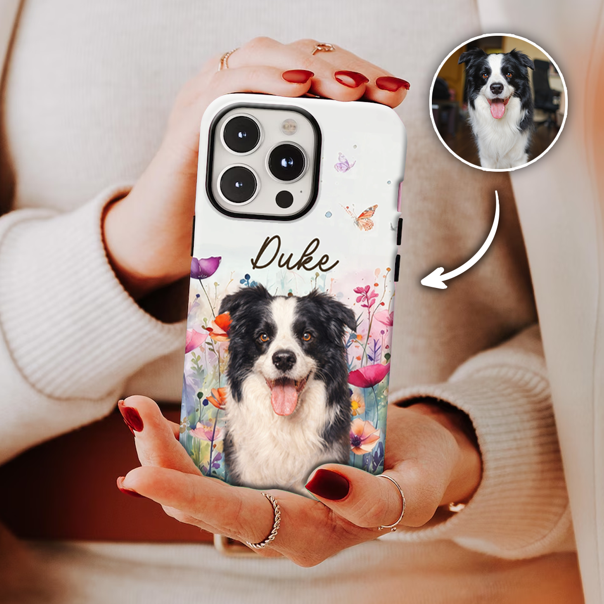 Upload Photo Watercolor Pet - Personalized Phone Case