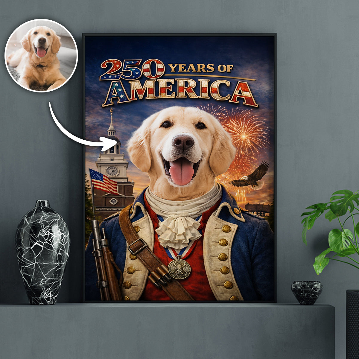 250th America - Pet's Portrait Canvas Poster