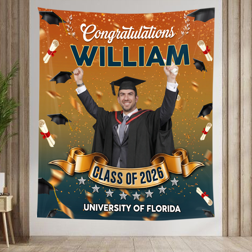Grad Custom Photo - Personalized Graduation Backdrop