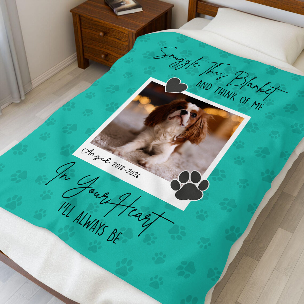 Snuggle This Blanket and Think of Me - Personalized Memorial Blanket