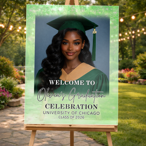 Glitter Graduation Personalized Acrylic Welcome Sign