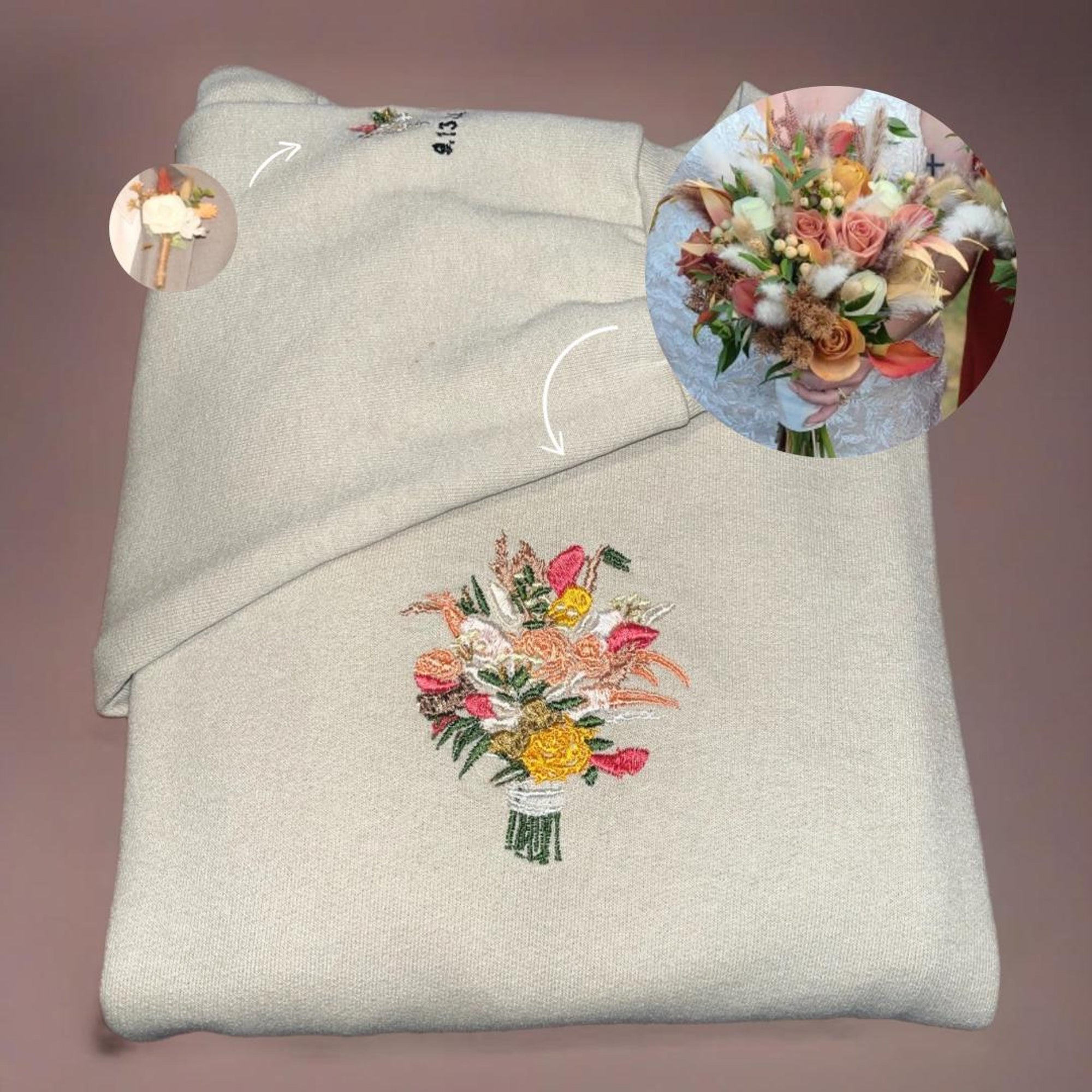 Custom Bridal Bouquet and Boutonniere Sweatshirt, Wedding Date Embroidered Crewneck 3_867fc267-4f7e-402a-a195-7694420303a3.jpg?v=1743402784