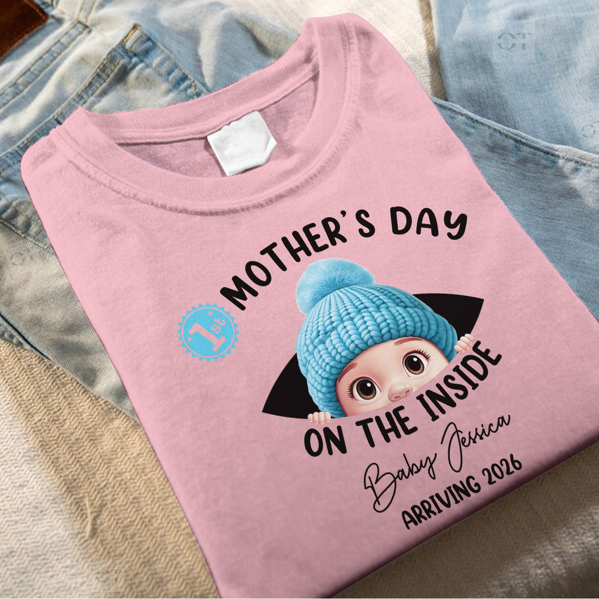 Baby First Year On The Inside With Mom - Personalized T Shirt