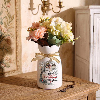 Always With You Personalized Ribbon Tie Flower Vase