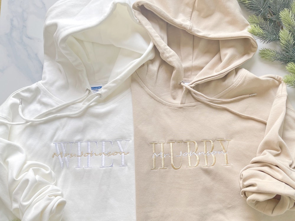 Personalized Embroidered Wifey Hubby Sweatshirt, Custom Last Name Bridal Crewneck, Gift For Couple Matching Hoodie 3_891014a9-56f9-474b-8b7c-da8f91af39c0.jpg