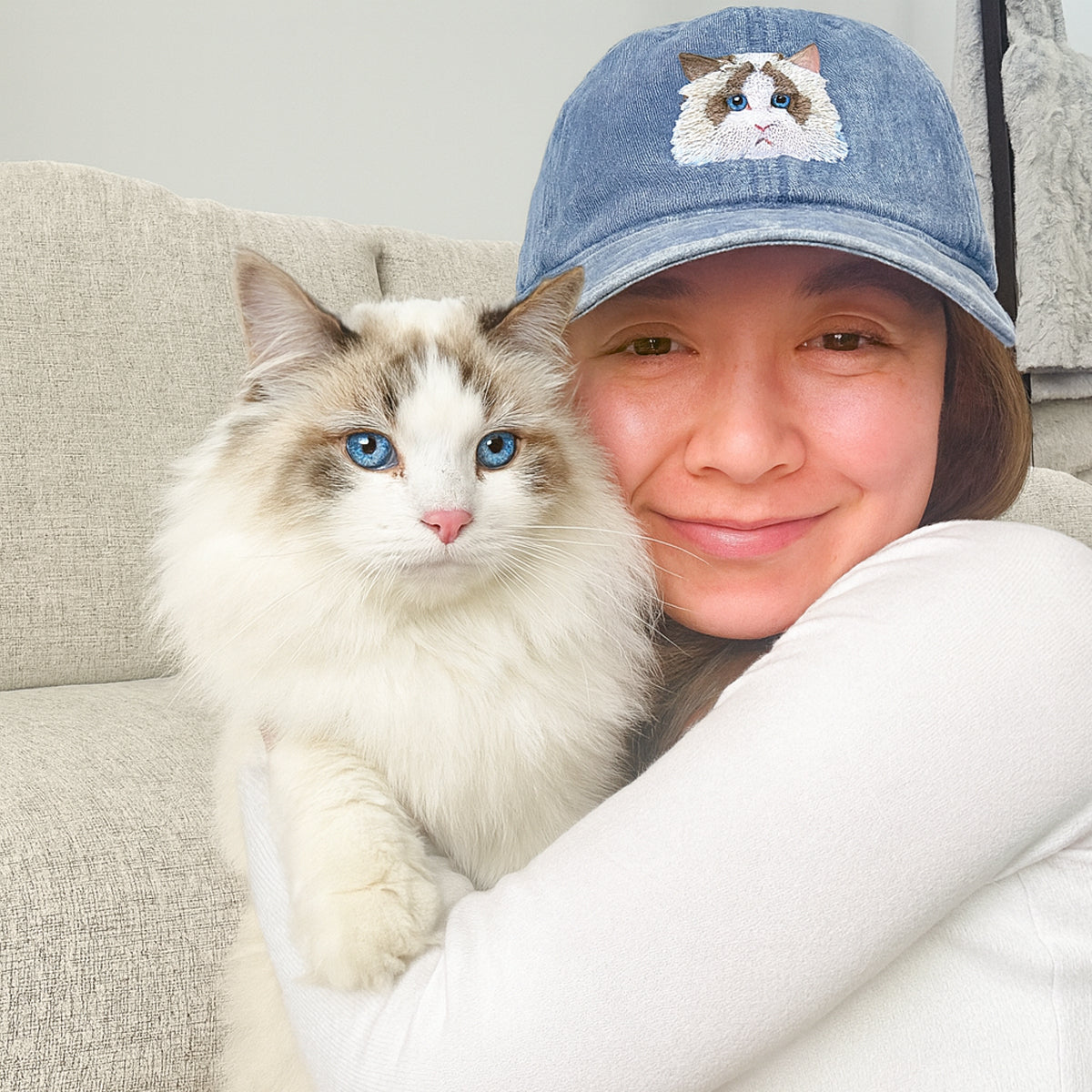 Custom Pet Embroidered Hat, Personalized Pet Hat, Custom Dog Baseball Cap, Christmas Gift For Her, Cat Hat For Cat Mom, Gift for Dog Lovers