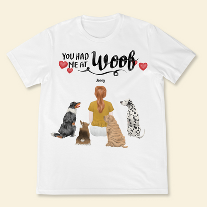 You Had Me At Woof Girl And Dog Personalized T Shirt Custom Tee For Dog Lovers Dog Mom Lovely Gift For Pet Lovers 3_92516c05-51df-415f-b59f-ccfd70751c9c.png