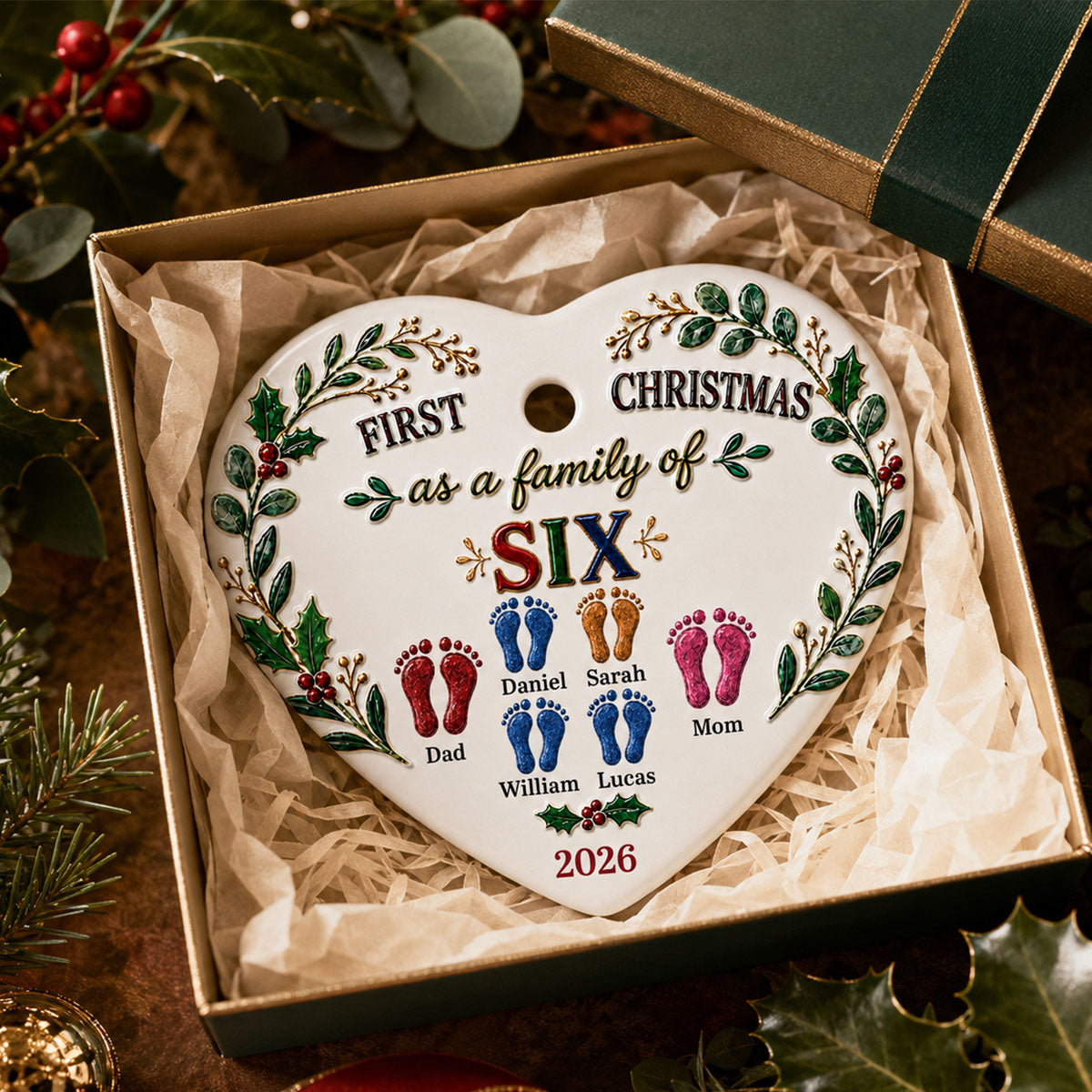 Our First Christmas 2026 - Real 3D Raised Ornament