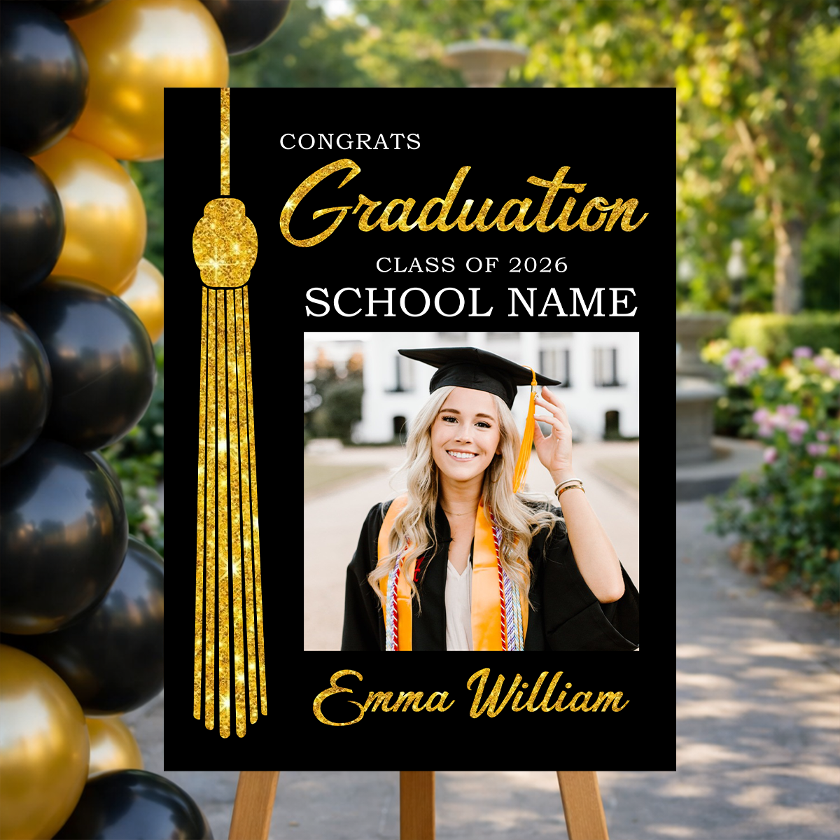 The Tassel Was Worth The Hassle Graduation - Graduation Welcome Sign Custom Photo Party Sign