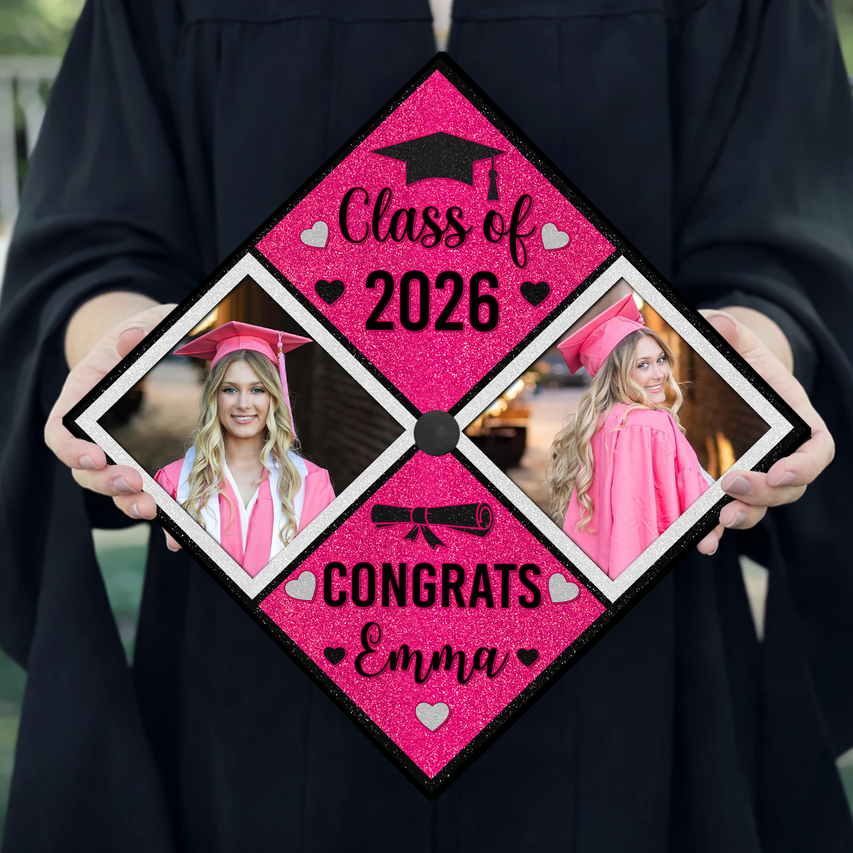 Congrats Photo Graduation Cap Topper - Decorations For Grad Cap
