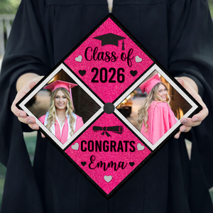 Congrats Photo Graduation Cap Topper - Decorations For Grad Cap