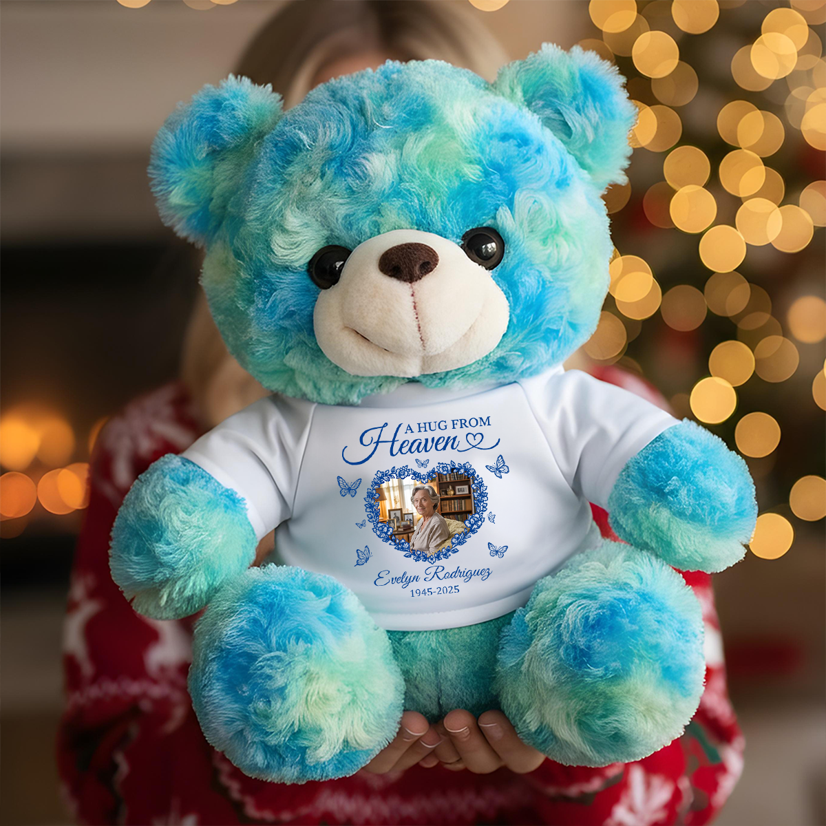 Memoria Heaven Heart Photo - Personalized Teddy Bear