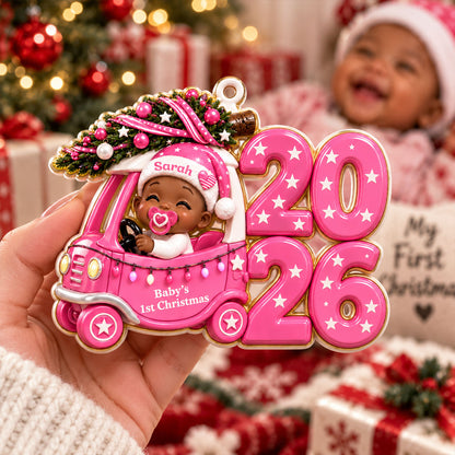 Baby’s First Christmas Car Christmas Love 2026 - Real 3D Raised Ornament