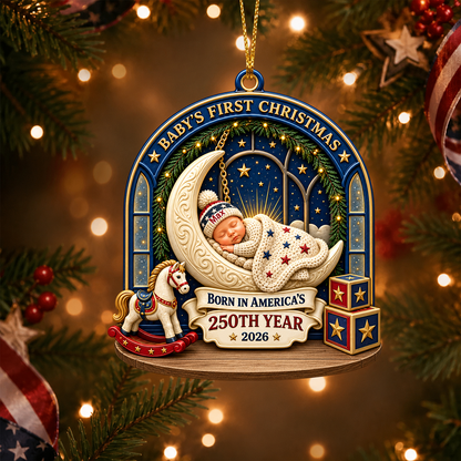 Tiny Star Big History Wrapped In Christmas Love 2026 - Real 3D Raised Ornament