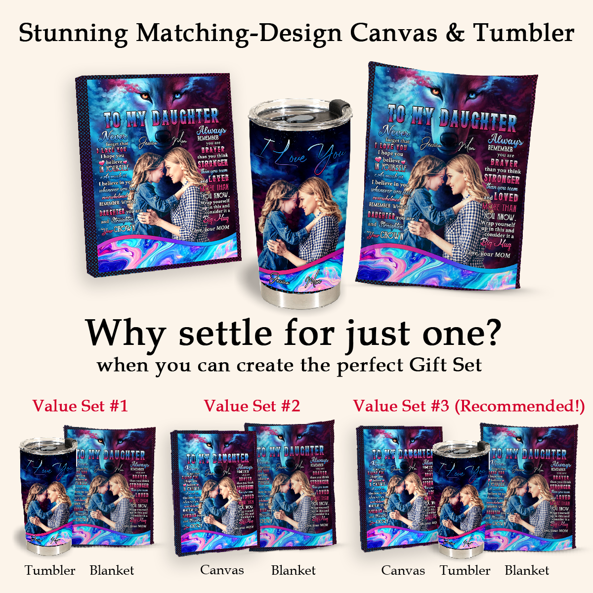 Personalized Throw Blankets With Picture - To My Daughter Remember Whose Daughter You Are - Mom To Daughter, Personalized Gift For Daughter 3_b4c24441-e2ca-452c-bf96-653539567400.png