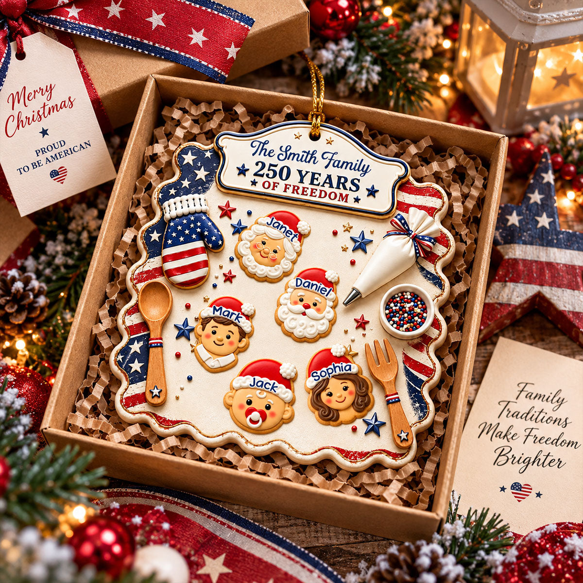 Christmas Baking Memories 250 Years Ornament - Real 3D Raised Ornament