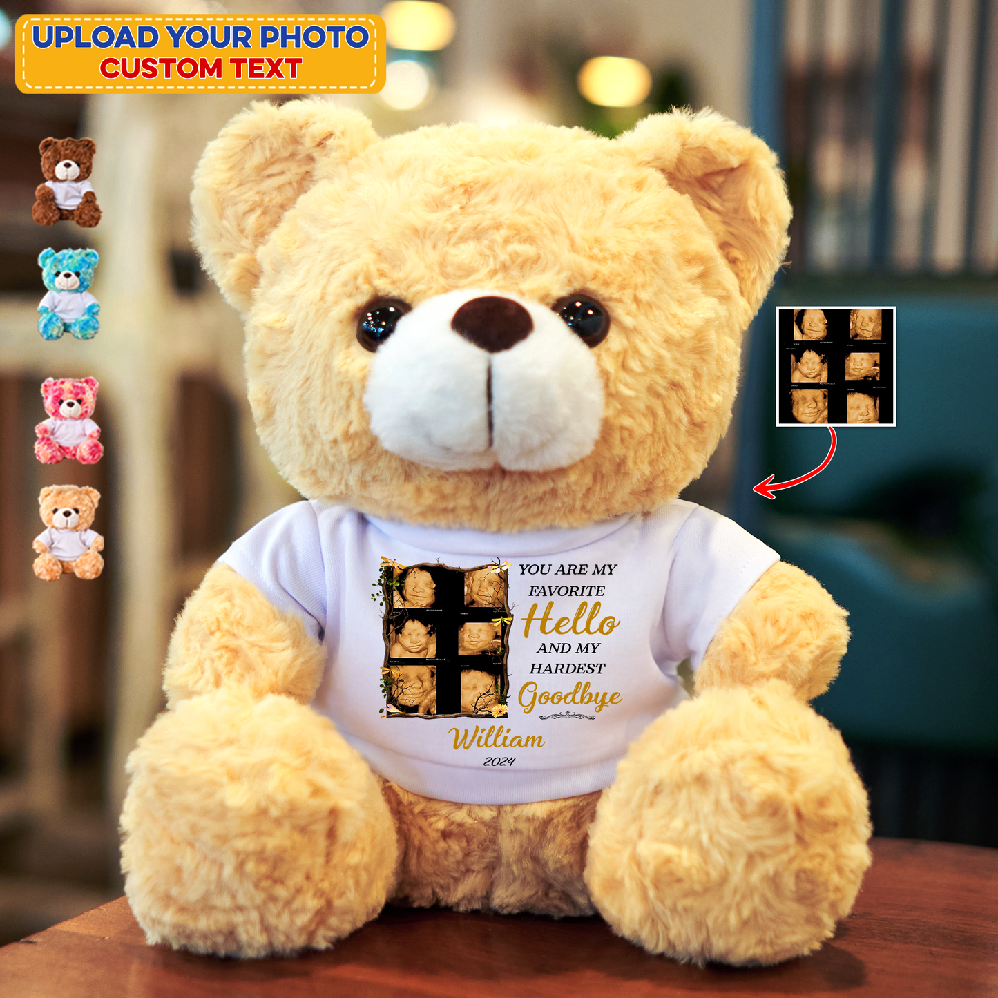 My Favorite Hello Memorial - Personalized Teddy Bear