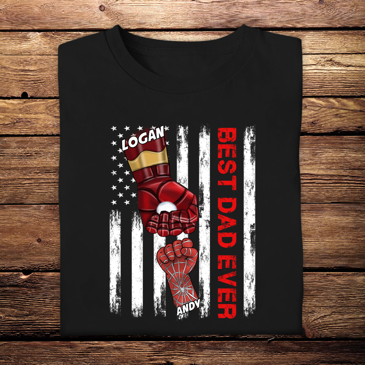Best Dad Ever Superhero American Fist Bump - Personalized Apparel - Gift For Father, Dad, Father's Day, Birthday Gift 3_c5382fad-2aa3-458c-a359-8d6eb16355ce.jpg