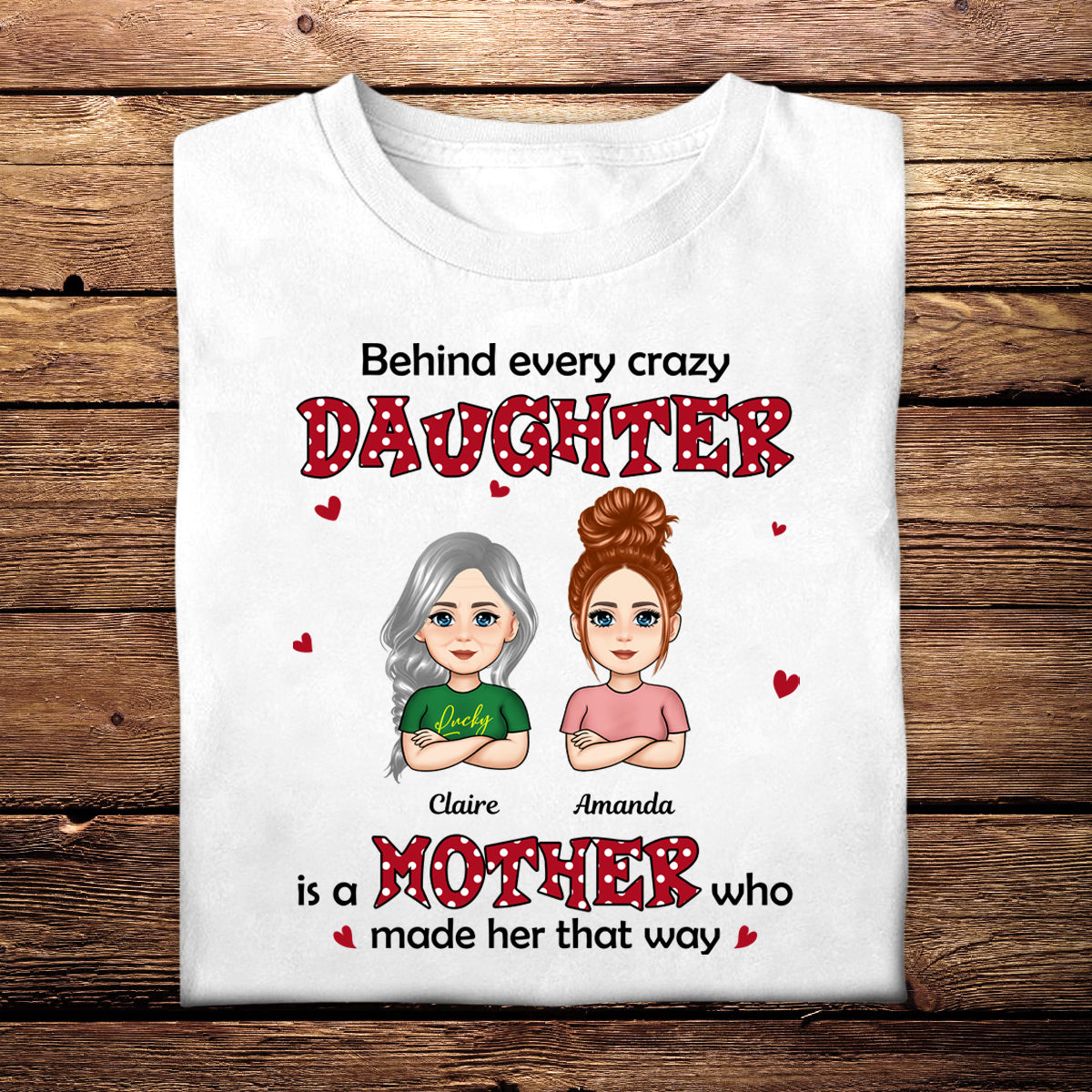 Polka Dot Pattern Mom And Daughters - Personalized Apprael - Mother's Day, Gift For Mother 3_c8027477-29de-4b4e-bf4e-8a1912c56989.jpg