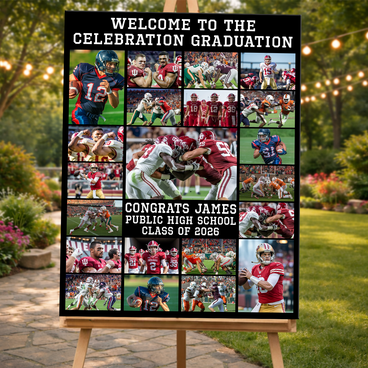 Sporty Personalized Graduation Welcome Sign Party
