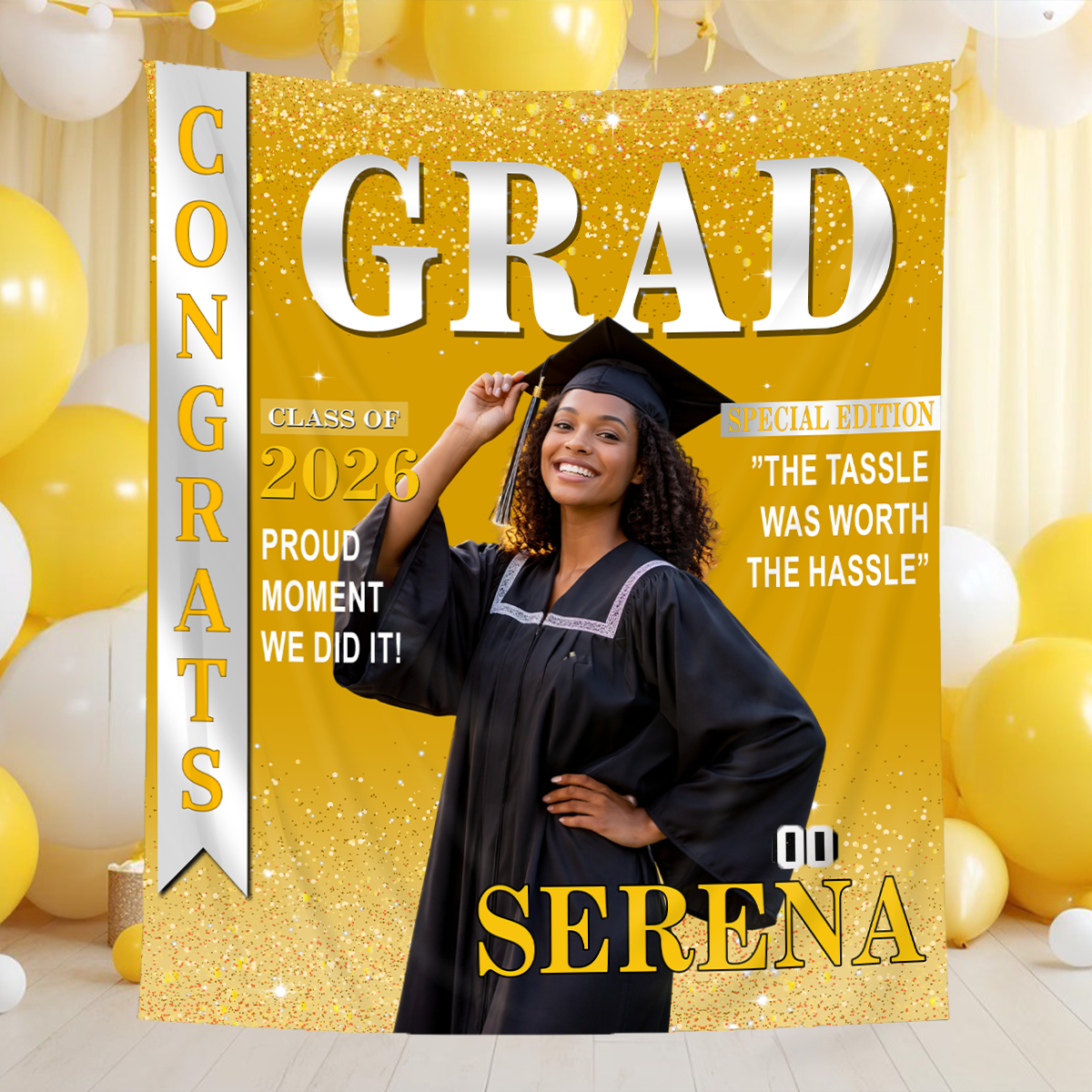 Party Backdrop - Personalized Graduation Decor