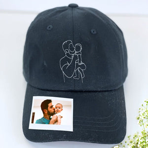 Custom Embroidered Dad Portrait Classic Cap from Photo