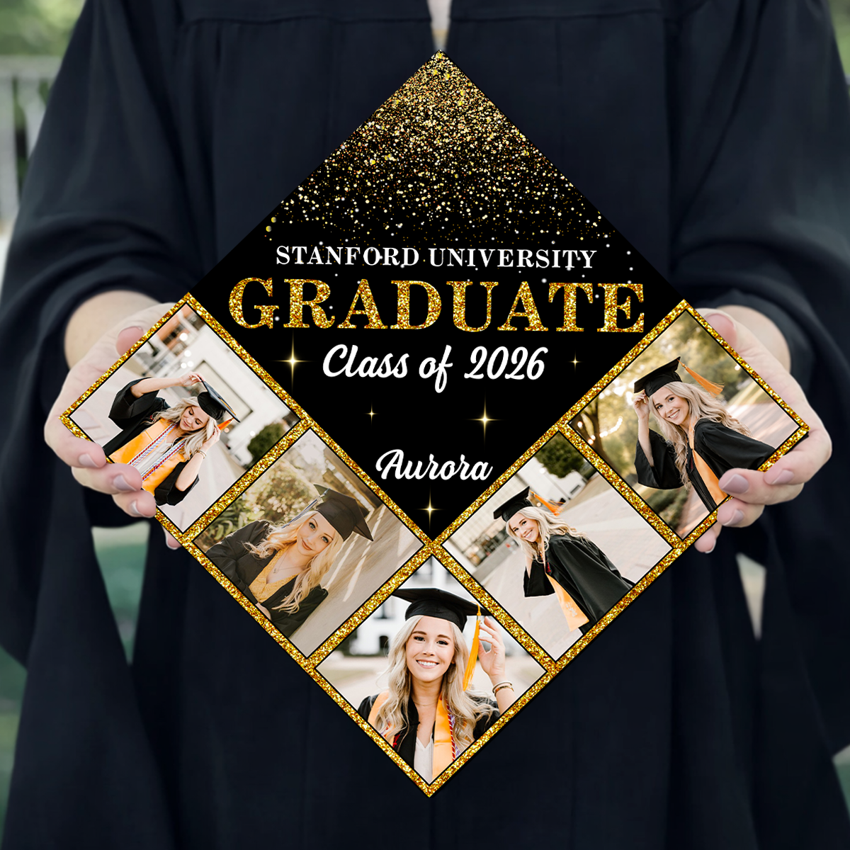 Glitter Graduation Cap Topper - Decorations For Grad Cap