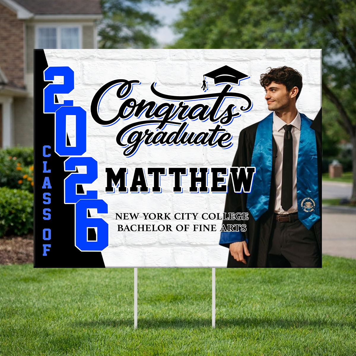Modern Graduation Yard Sign - Class of 2026 Lawn Sign