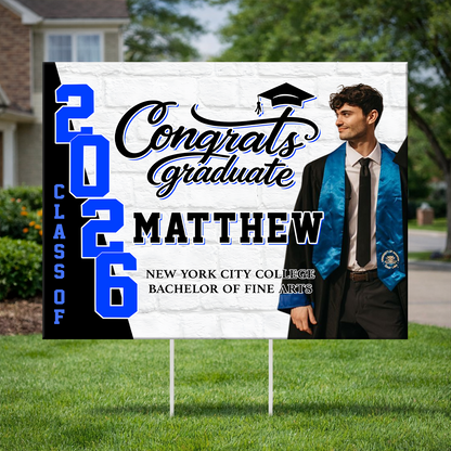 Modern Graduation Yard Sign - Class of 2026 Lawn Sign