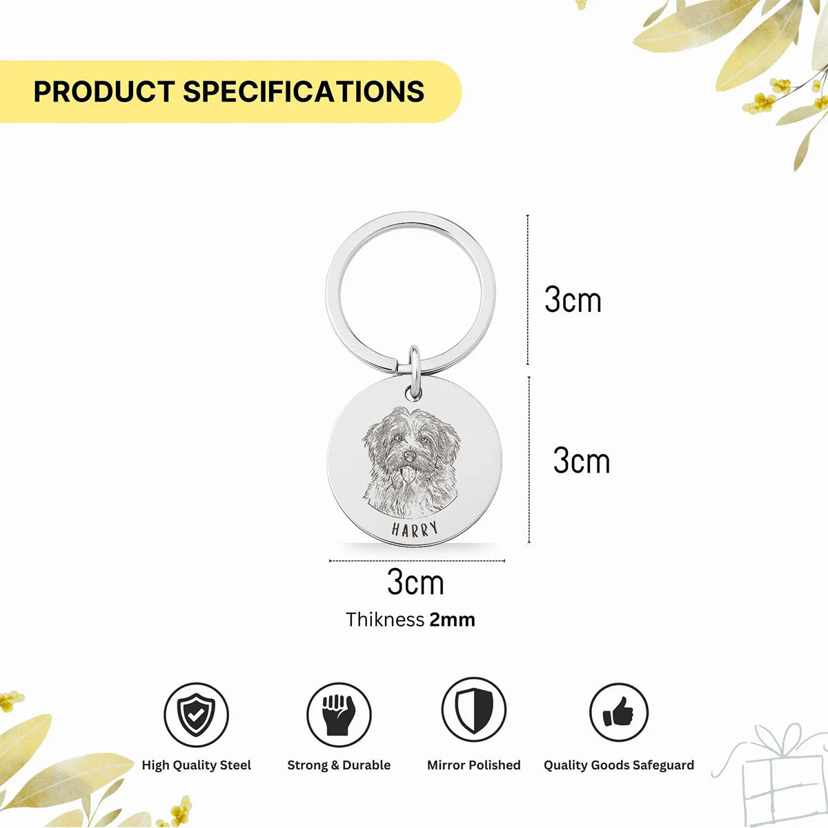 A Piece of My Pet - Stainless Steel Keychain