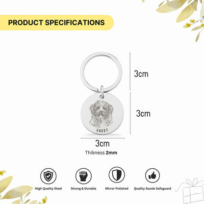 A Piece of My Pet - Stainless Steel Keychain