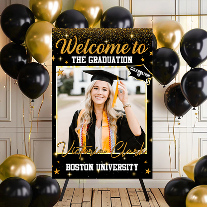 Custom Photo Graduation Welcome Sign - Custom Photo Party Sign