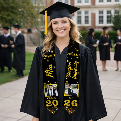 Stoles with Photo, Special Graduation Gift - Graduation Sash Class of 2026