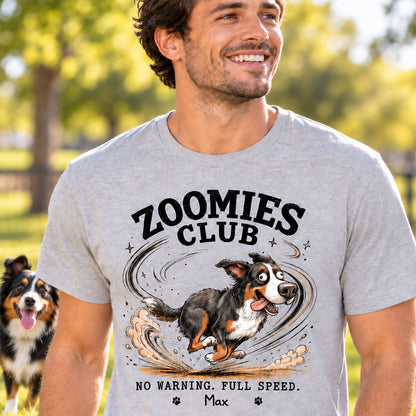 Zoomies Club Official Member Quirky Dog Portrait From Your Custom Pet Photo - Personalized Shirt - Funny Gift For Dog Cat Lover