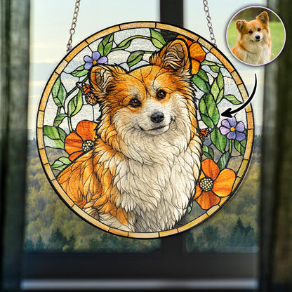 Midnight Floral Garden Pet - Stainless Suncatcher