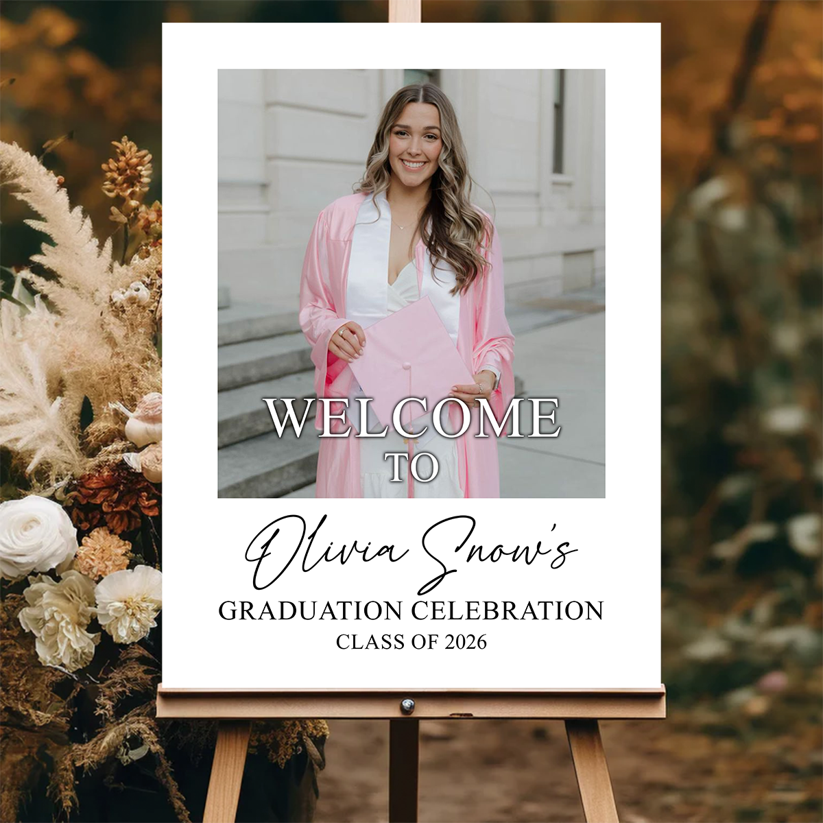 Minimalism Style Personalized Welcome Sign - Personalized Graduation Decor