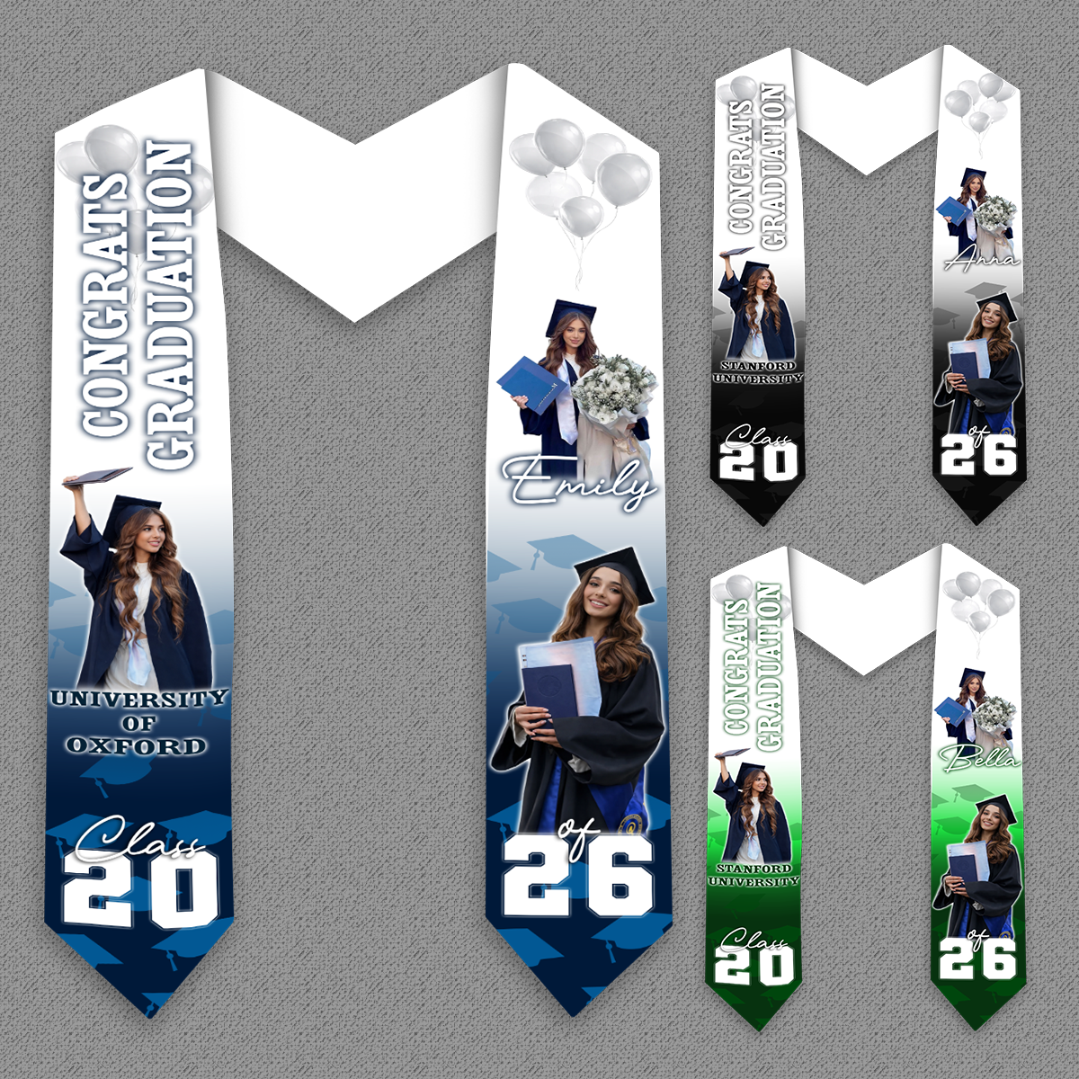 Graduation Photo Stoles - Personalized Class Of 2026