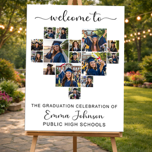 Graduation Heart Photo Personalized Welcome Sign Party