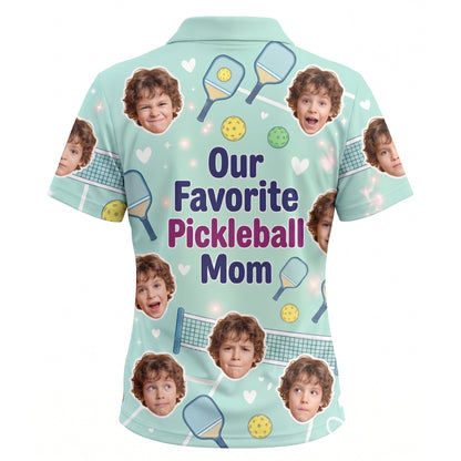 Our Favorite Pickleball Mom Custom Photo Polo Mint