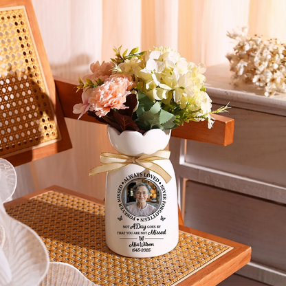 Always Loved Personalized Custom Ribbon Tie Flower Vase