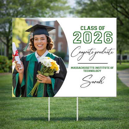 Custom Photo Graduation - Class of 2026 Lawn Sign