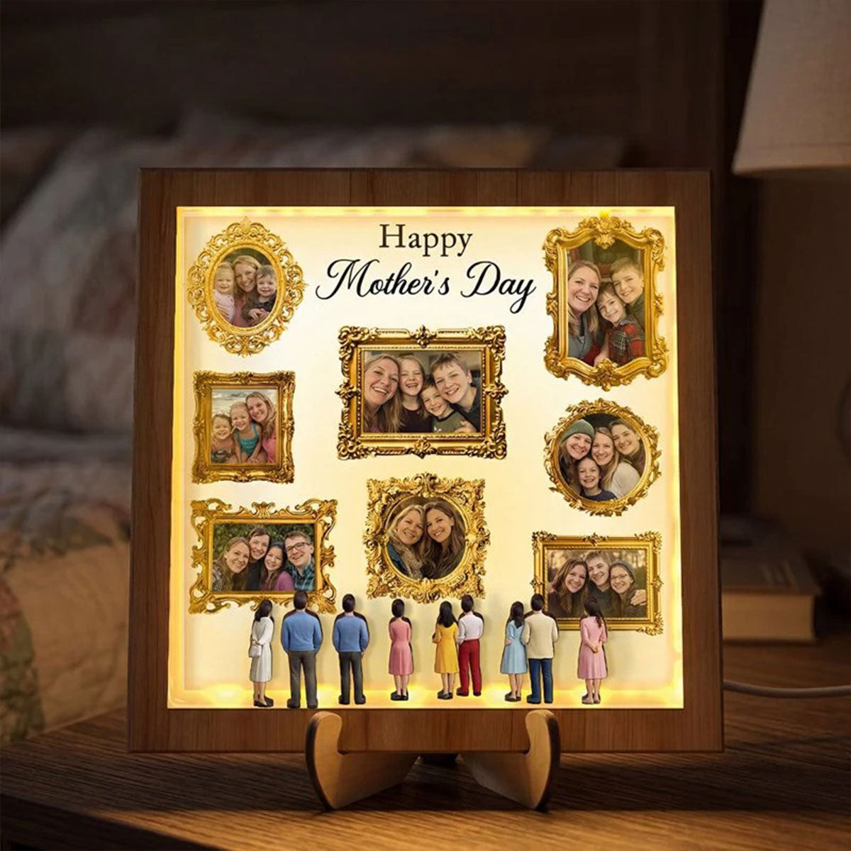 Mini Museum Faux Happy Mother's Day - Personalized Wooden Plaque