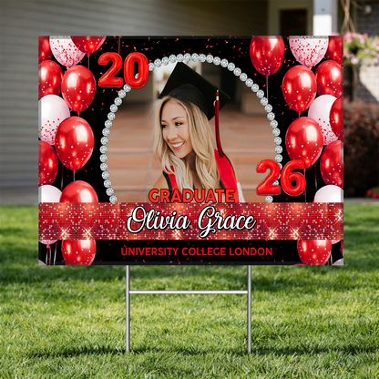 Class Of 2026 Bubble Yard Sign - Personalized Lawn Sign