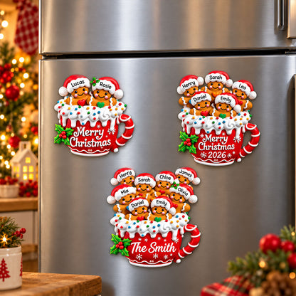 Merry Christmas - Personalized Gingerbread Family Decal