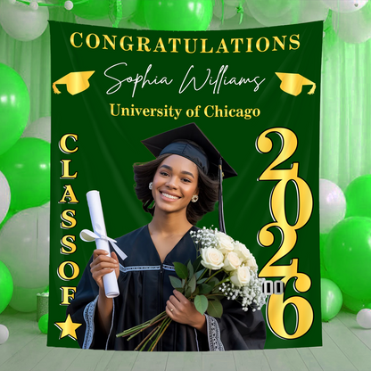 Class Of 2026 Photo Personalized Graduation Backdrop